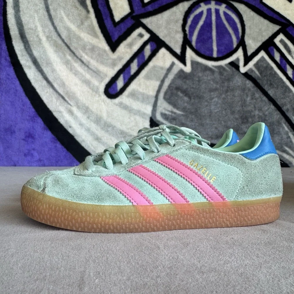 Size 3y - Adidas Gazelle Mint/Pink Kids Sneakers JP7130